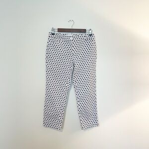 New York & Company Black and White Patterned Cropped Dress Pants